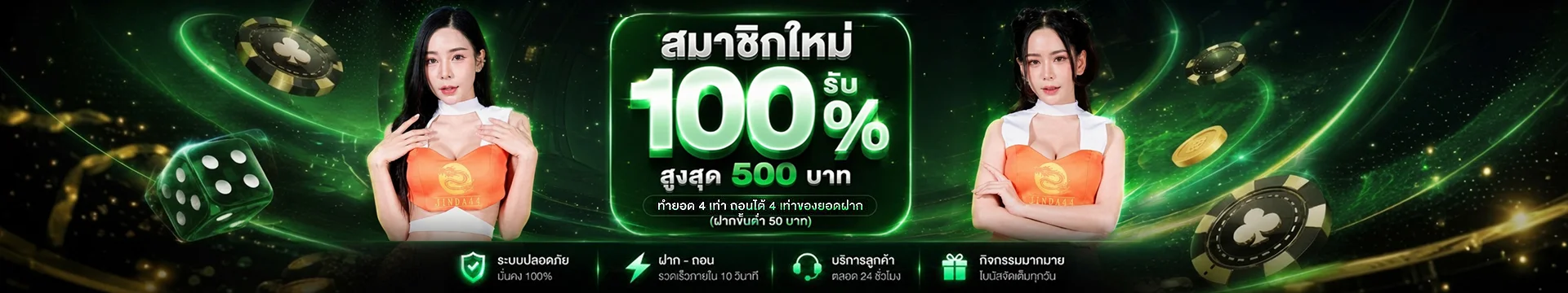 สล็อตออนไลน์ JINDA44 รวมเกมค่ายดังกว่า 1,000 เกม